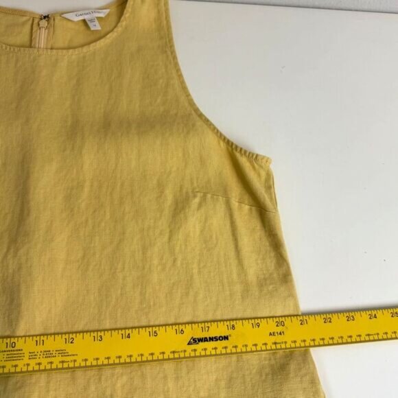Garnet Hill Yellow Linen Sleeveless Midi Dress 14 - Picture 7 of 8